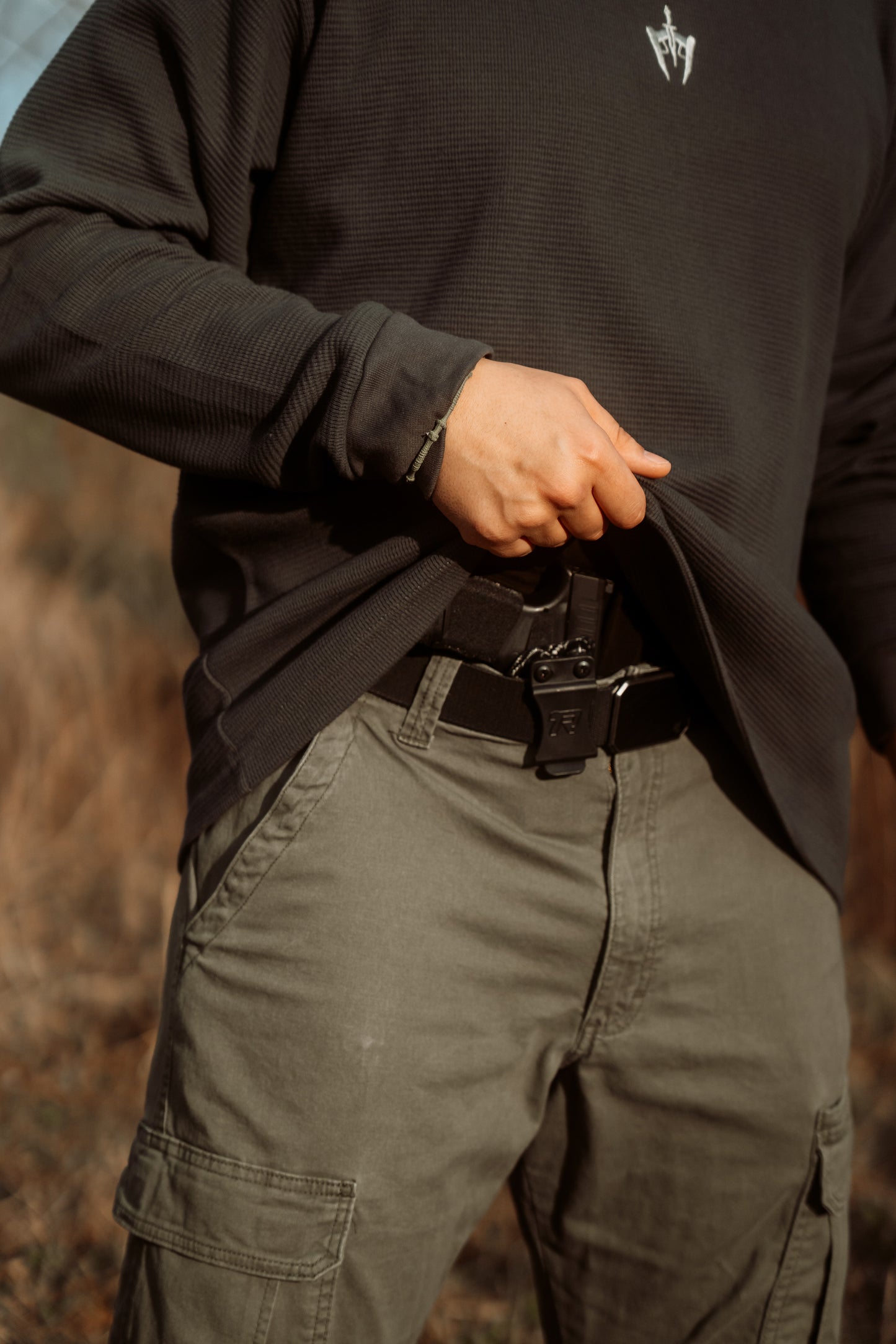 Storm Grey Waffle Knit Sweatshirt USA Made